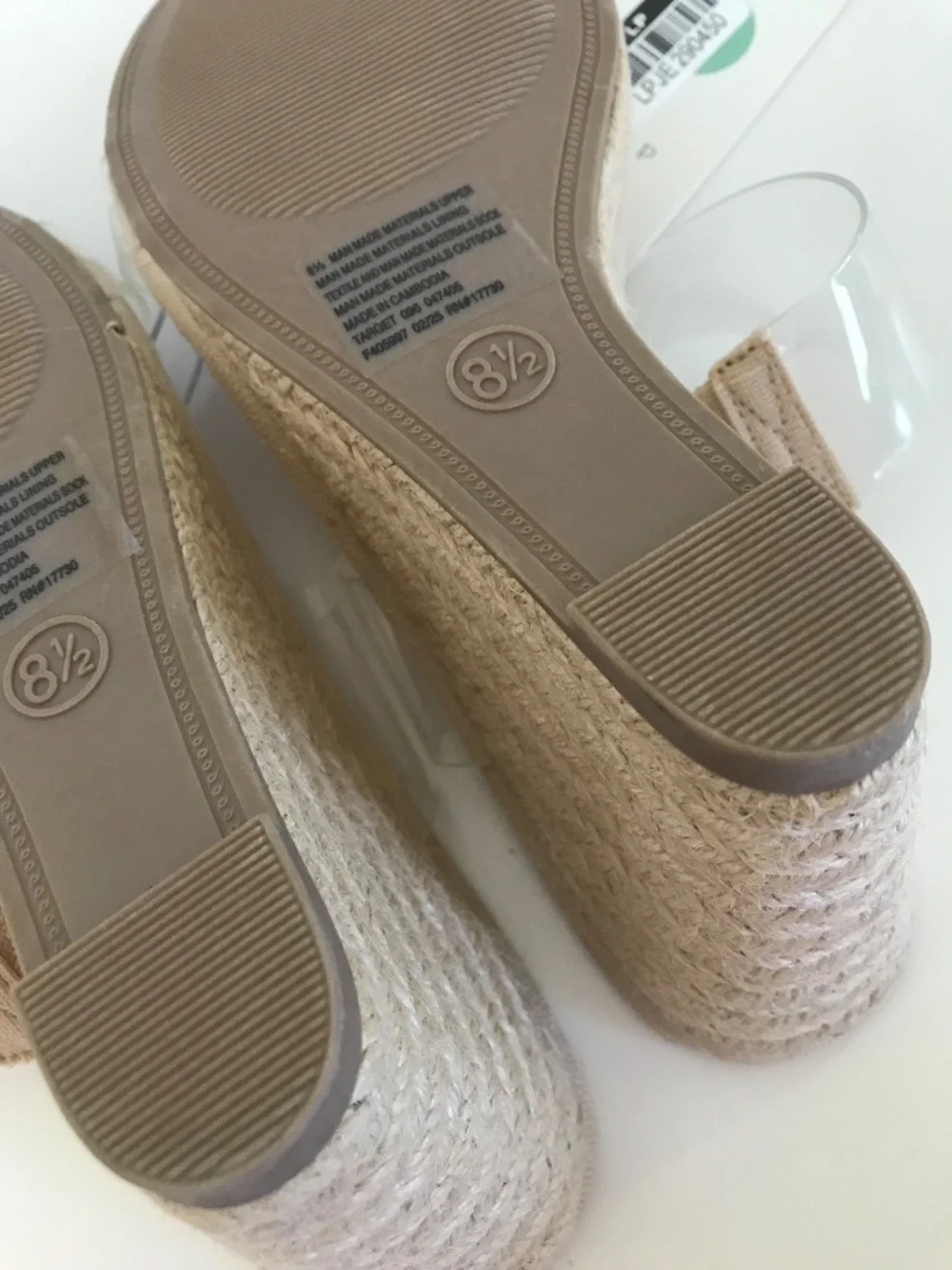 A NEW DAY Ansel Double Band Open Toe Wedge Espadrille Heels Women’s Size 8.5 NWT